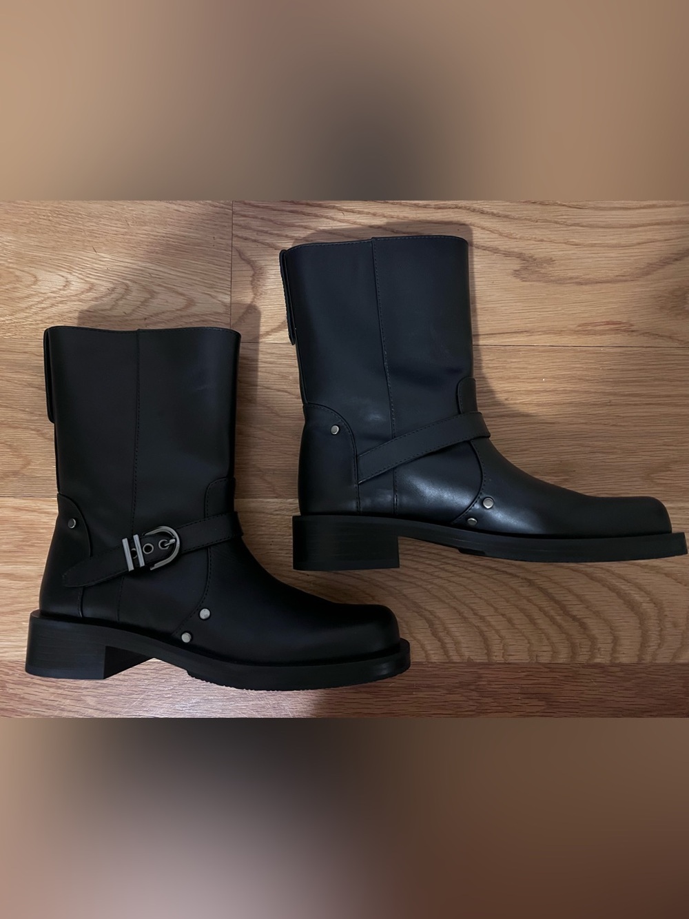NEW - Stuart Weitzman Maverick Pull On Buckle Boots - Women - Black Sz 6.5 (37)